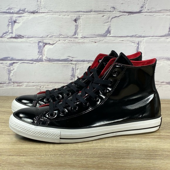 Converse Other - Converse Chuck Taylor All Star Hi Black Patent Leather Sneakers Men's Size 11